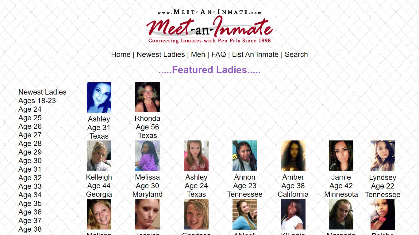 Featured Ladies Desiring Penpals - Meet-An-Inmate.com