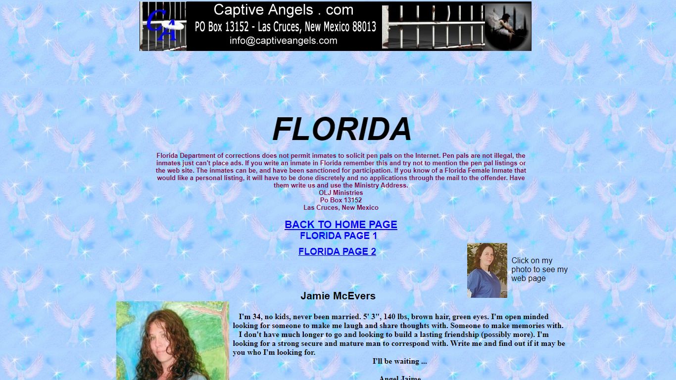 Florida Female Inmate Pen Pals Page 1 - captiveangels.com