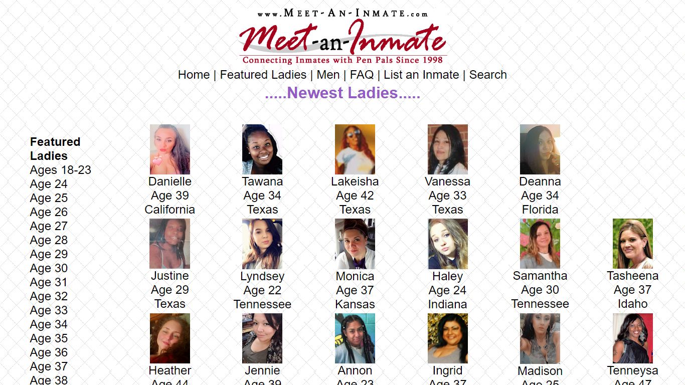 Newest Lady Inmates - Meet-An-Inmate.com